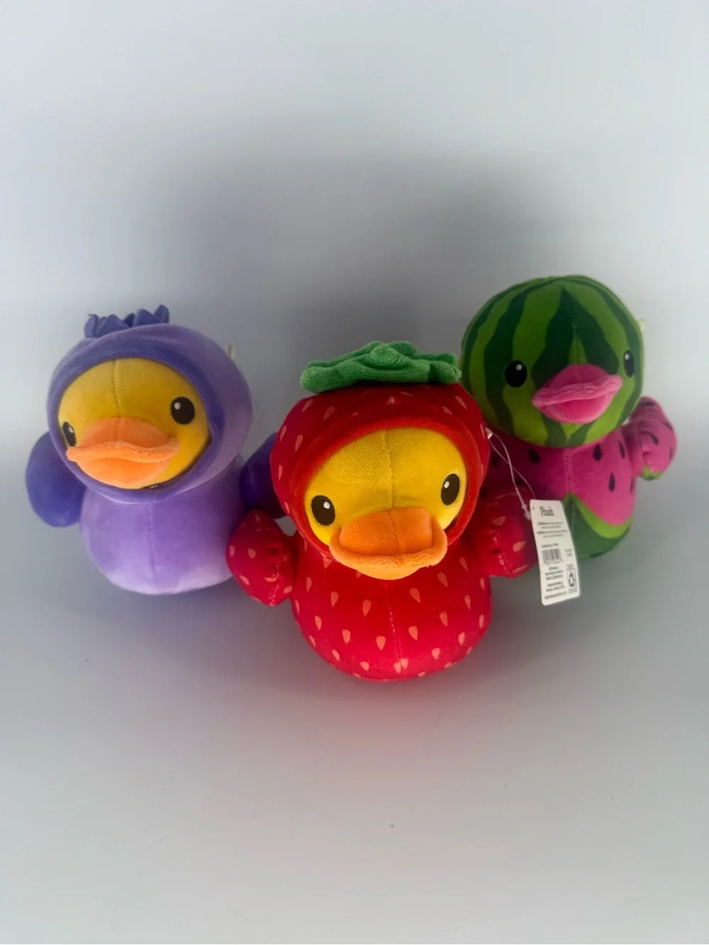 Way To Celebrate Strawberry Watermelon Blueberry Duck Plush Lot Summer Quackers